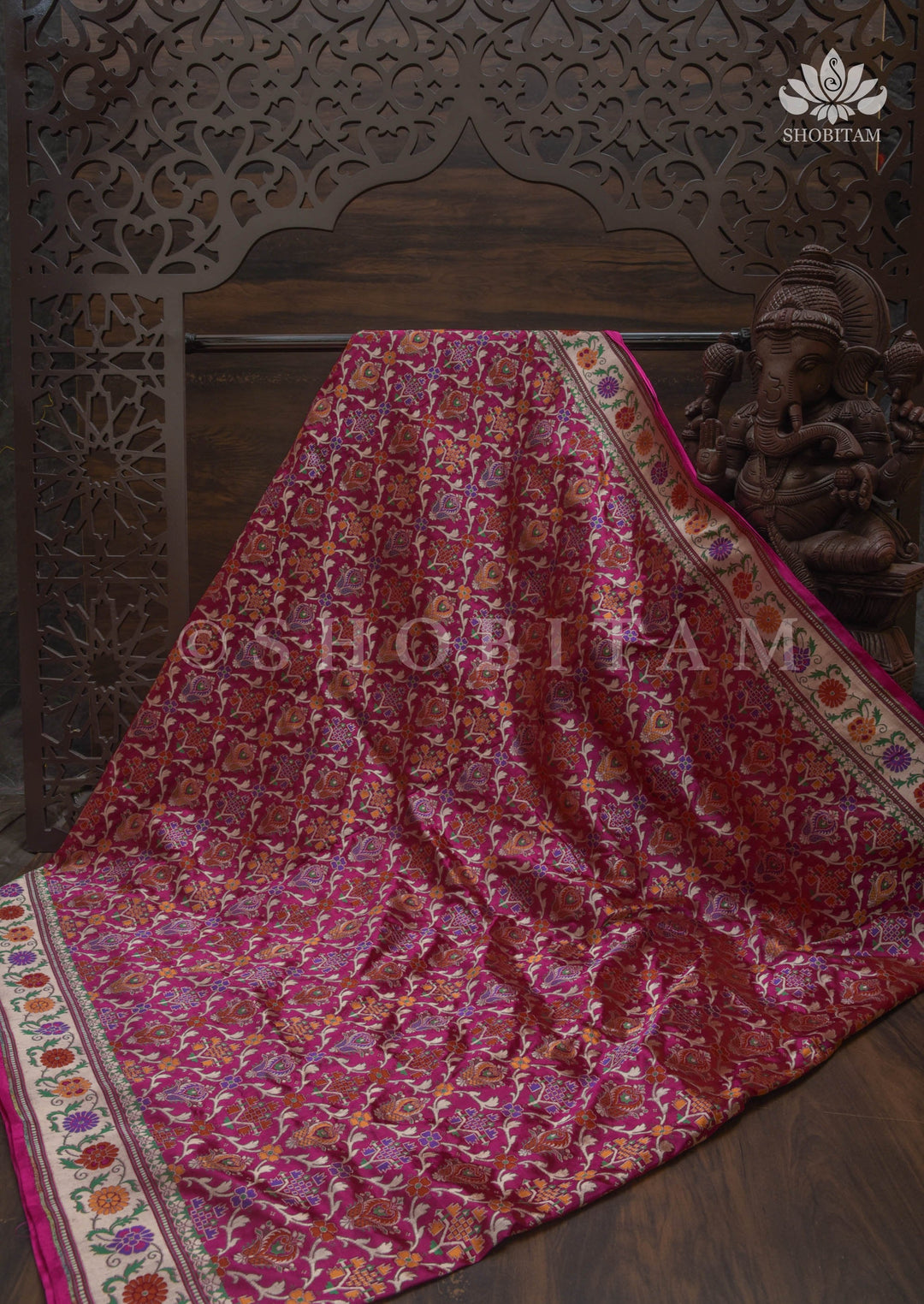 Exquisite Banarasi Patola Meenakari Katan Silk Saree in Pink with Intricate Pallu | SILK MARK CERTIFIED