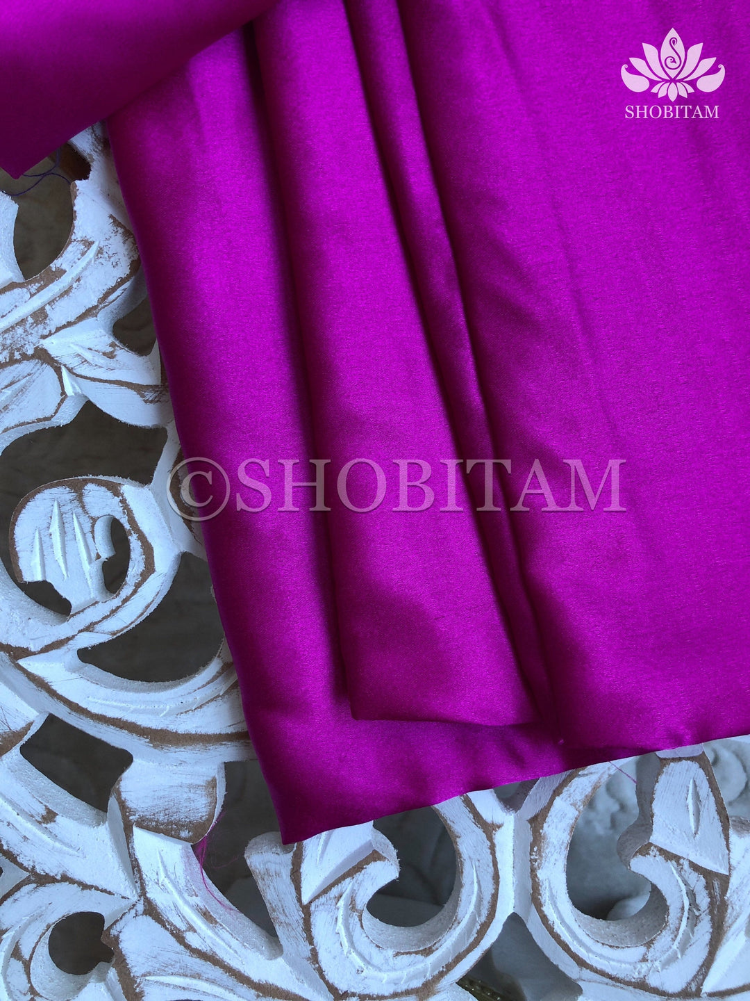 Premium Quality Magenta Satin Petticoat for saree,medium size | SHOBITAM