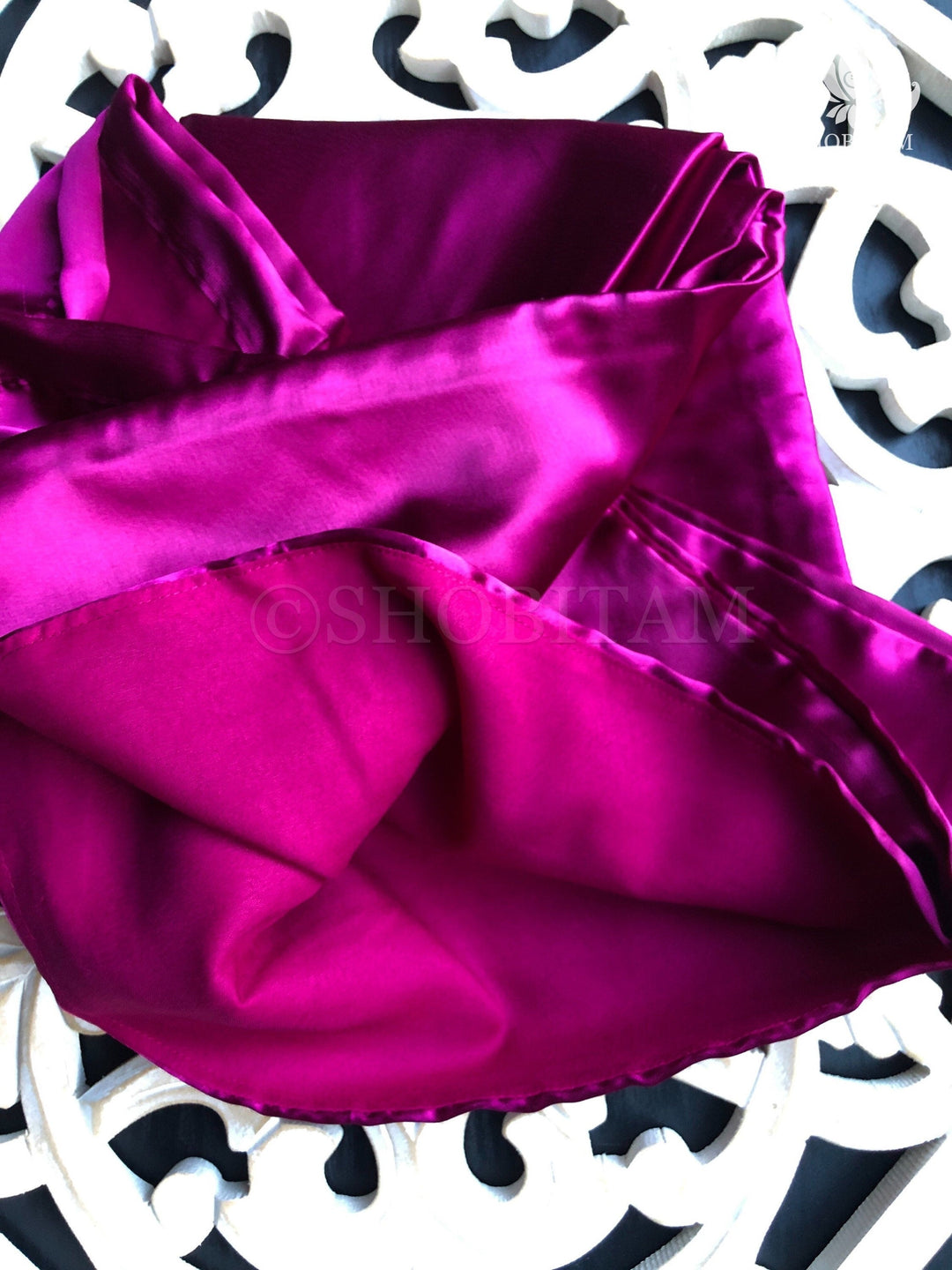 Premium Quality Pink Fuchsia Satin Petticoat for saree, in standard size. | SHOBITAM