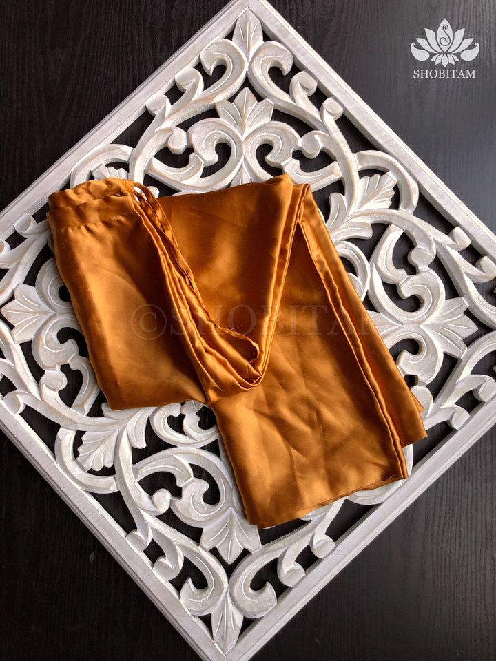 Premium Quality Amber Satin Petticoat for saree, in standard size. | SHOBITAM