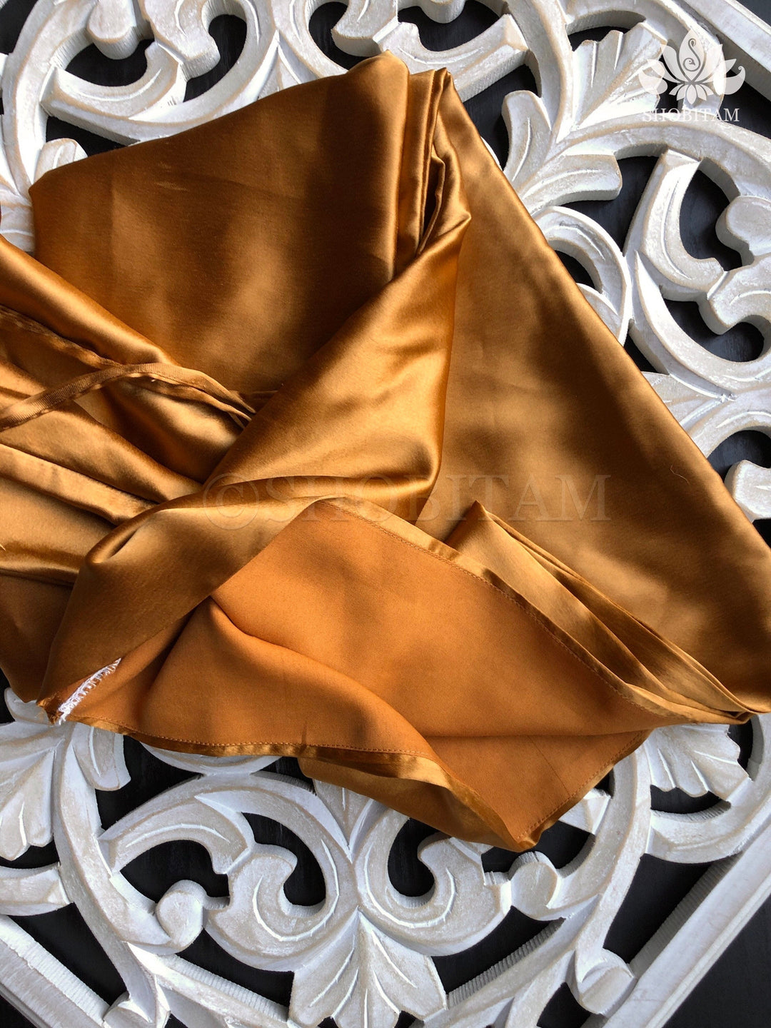 Premium Quality Amber Satin Petticoat for saree, in standard size. | SHOBITAM