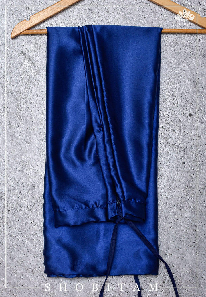 Premium Quality Cobalt Blue Satin Petticoat for saree, Standard size