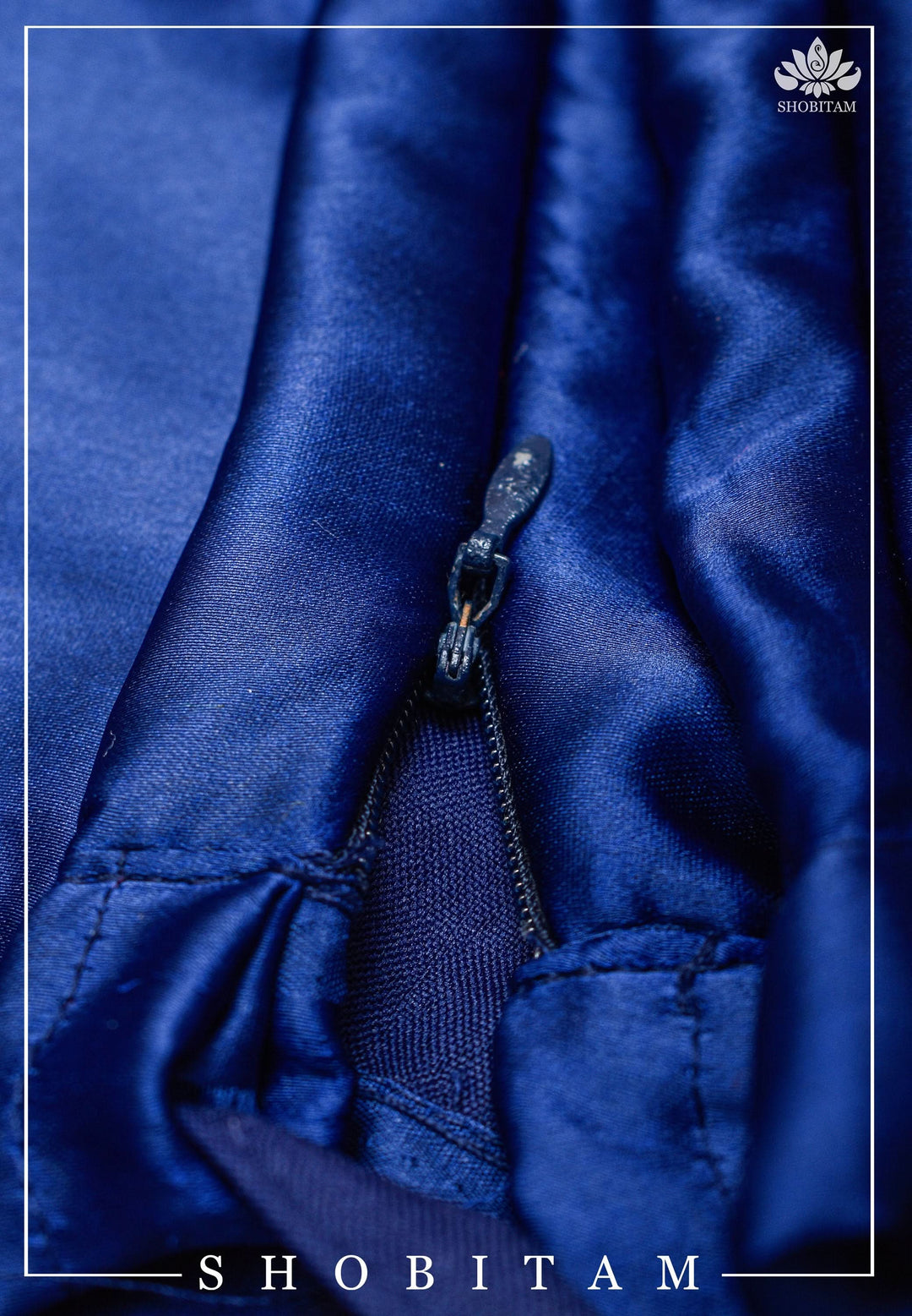 Premium Quality Cobalt Blue Satin Petticoat for saree, Standard size