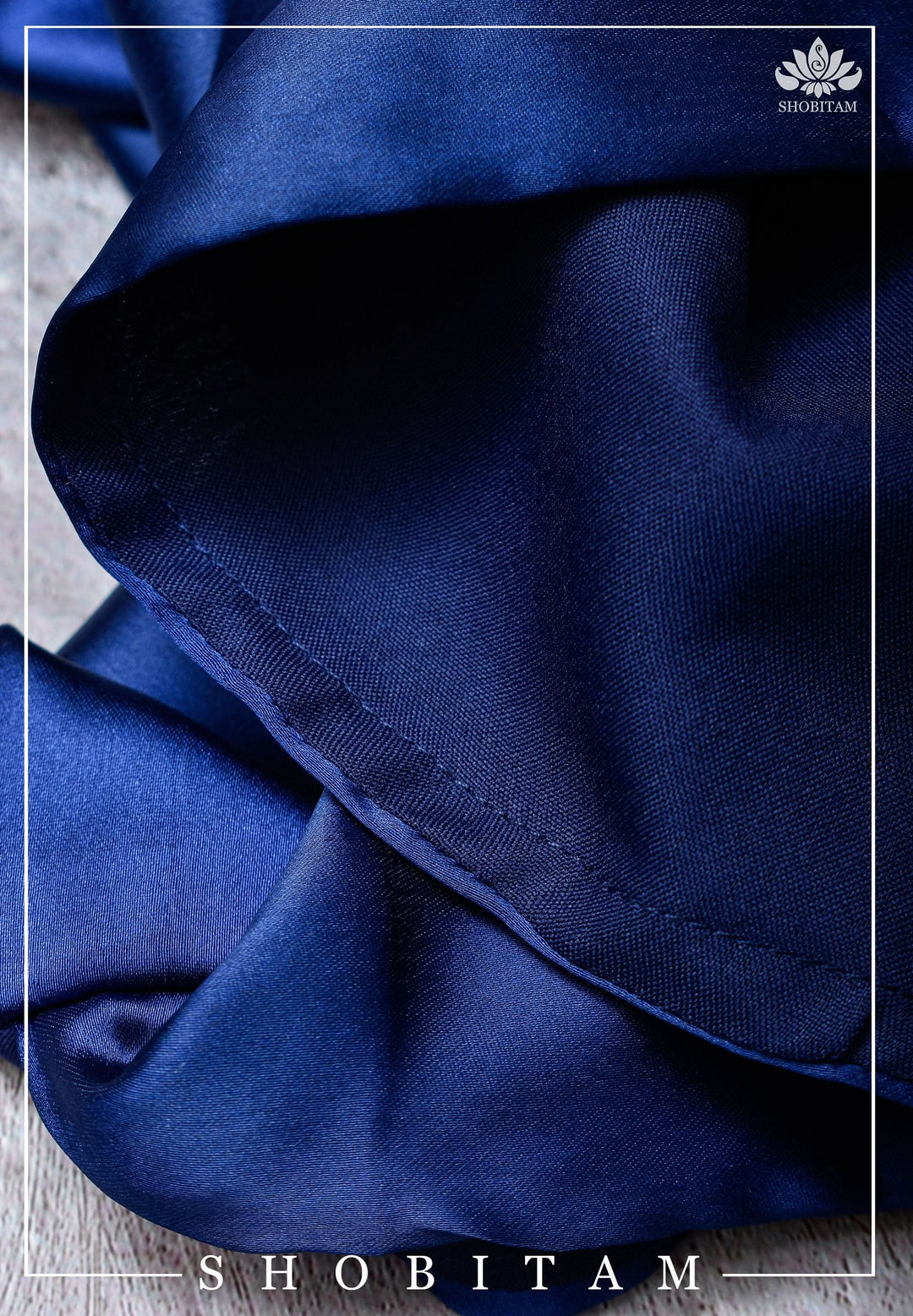 Premium Quality Cobalt Blue Satin Petticoat for saree, Standard size