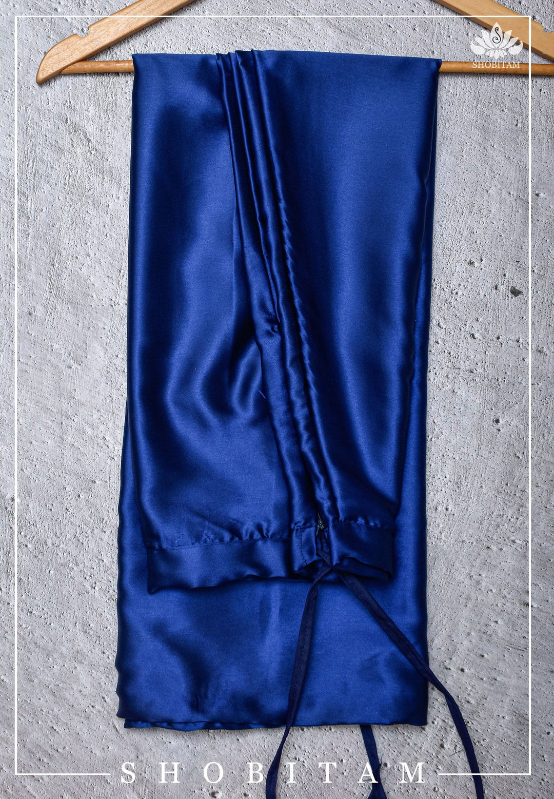 Premium Quality Cobalt Blue Satin Petticoat for saree, Standard size