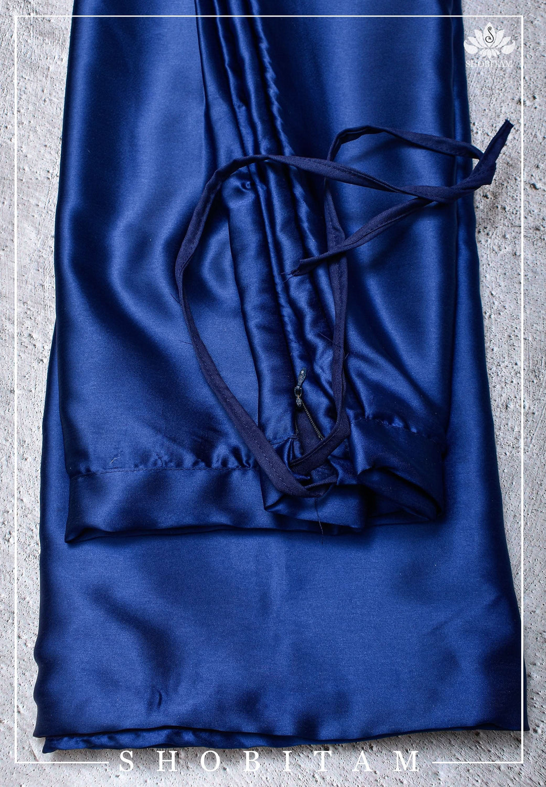 Premium Quality Cobalt Blue Satin Petticoat for saree, Standard size