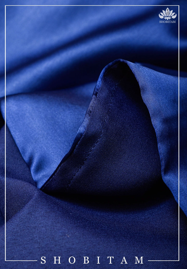 Premium Quality Cobalt Blue Satin Petticoat for saree, Standard size