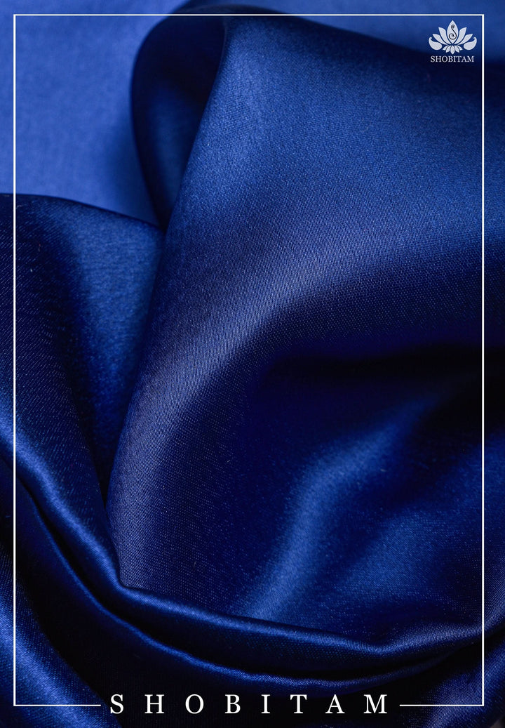 Premium Quality Cobalt Blue Satin Petticoat for saree, Standard size
