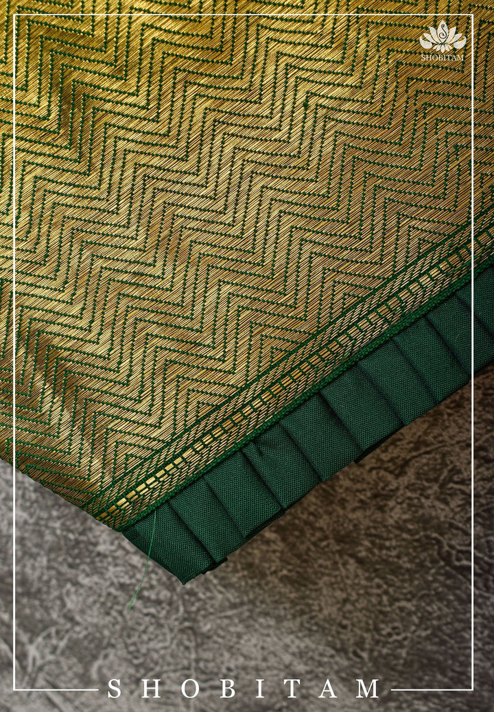 Size 40 Kanjivaram Silk Blouse with Zari Sleeves| Shobitam Blouse