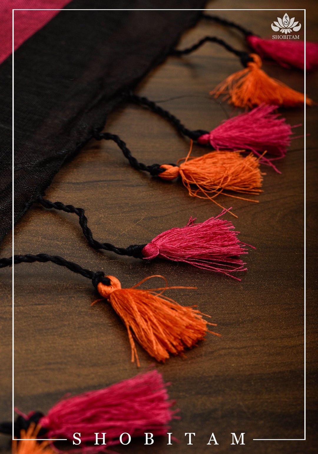 per orderGanga Jamuna Borders on Black Linen by Linen Saree | Sarees by Shobitam