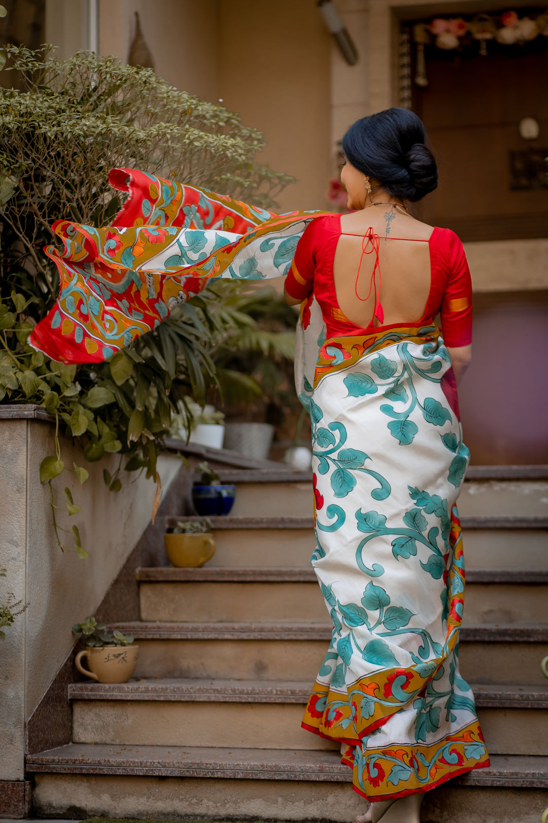 Tussar Kalamkari Saree | SILK MARK CERTIFIED | SHOBITAM