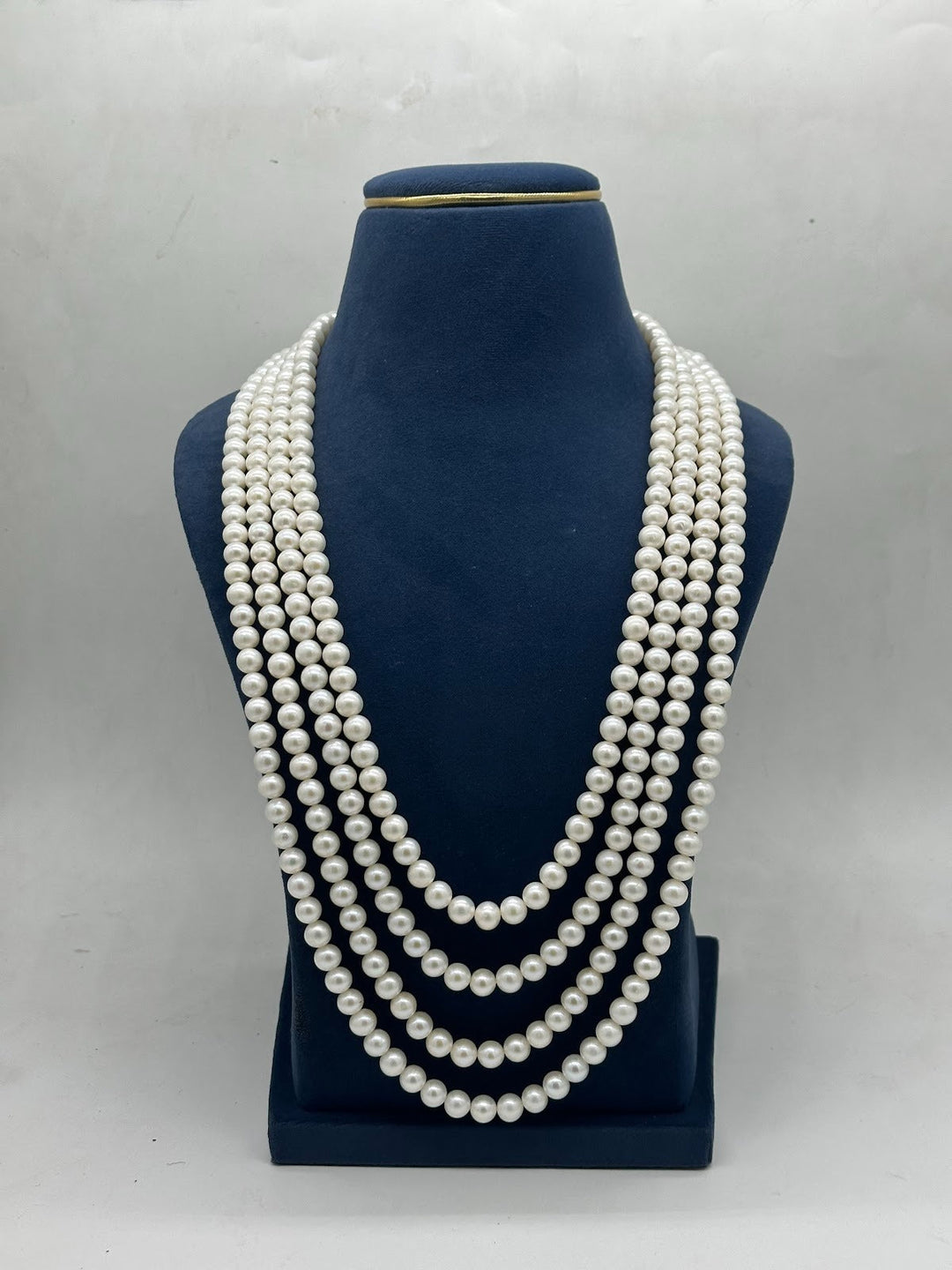 Classic Cascade 4 Strand Pure Pearls Necklace | SHOBITAM