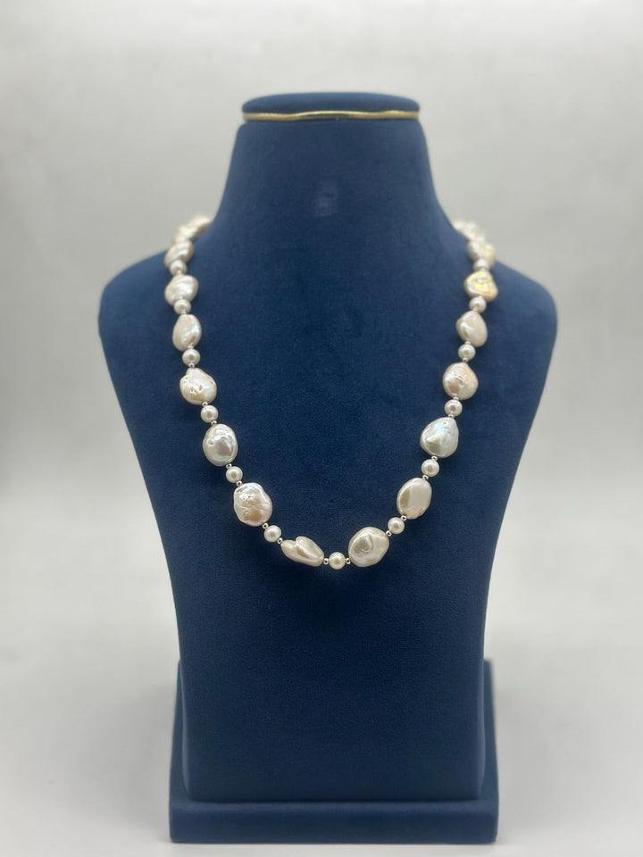 Ivory Whisper Baroque Authentic Pearls Necklace | SHOBITAM