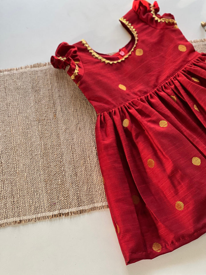 Zari Polka Kids Frock Express | SHOBITAM