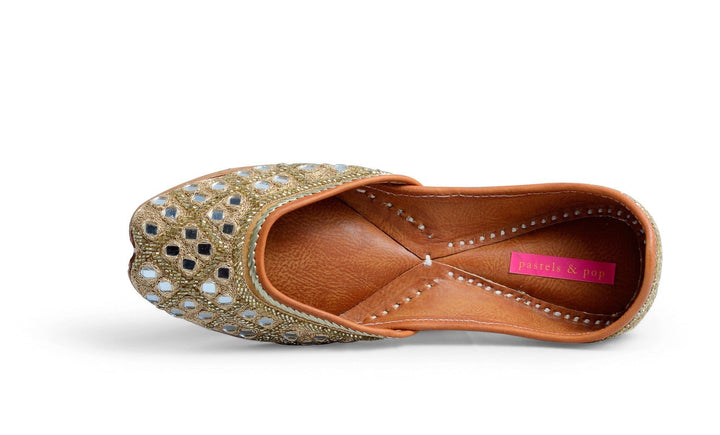 MIRROR MAZE Traditional Zari Embroidered Ethnic Mojaris for Women