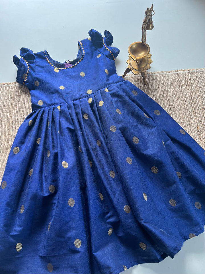 Zari Polka Kids Frock Express | SHOBITAM