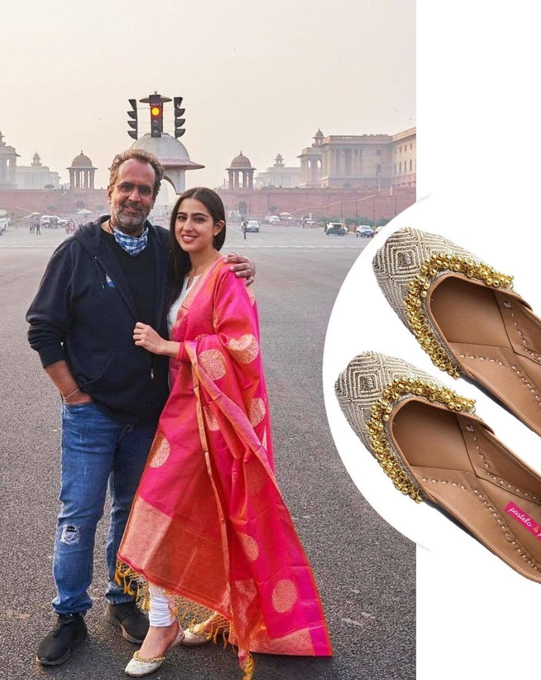 FIRST LOVE White Geometric Beaded Punjabi Juttis