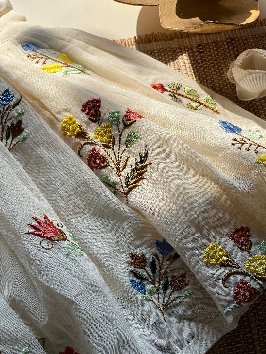Multicolour Floral Embroidery Kids Frock Yellow - Express | SHOBITAM
