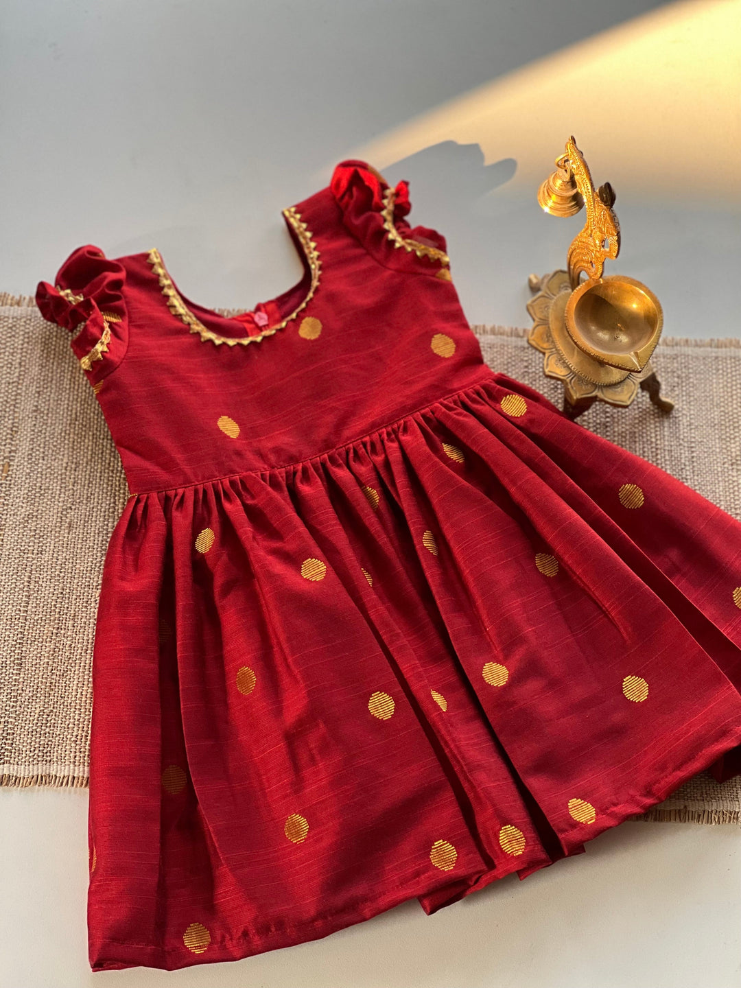 Zari Polka Kids Frock Express | SHOBITAM
