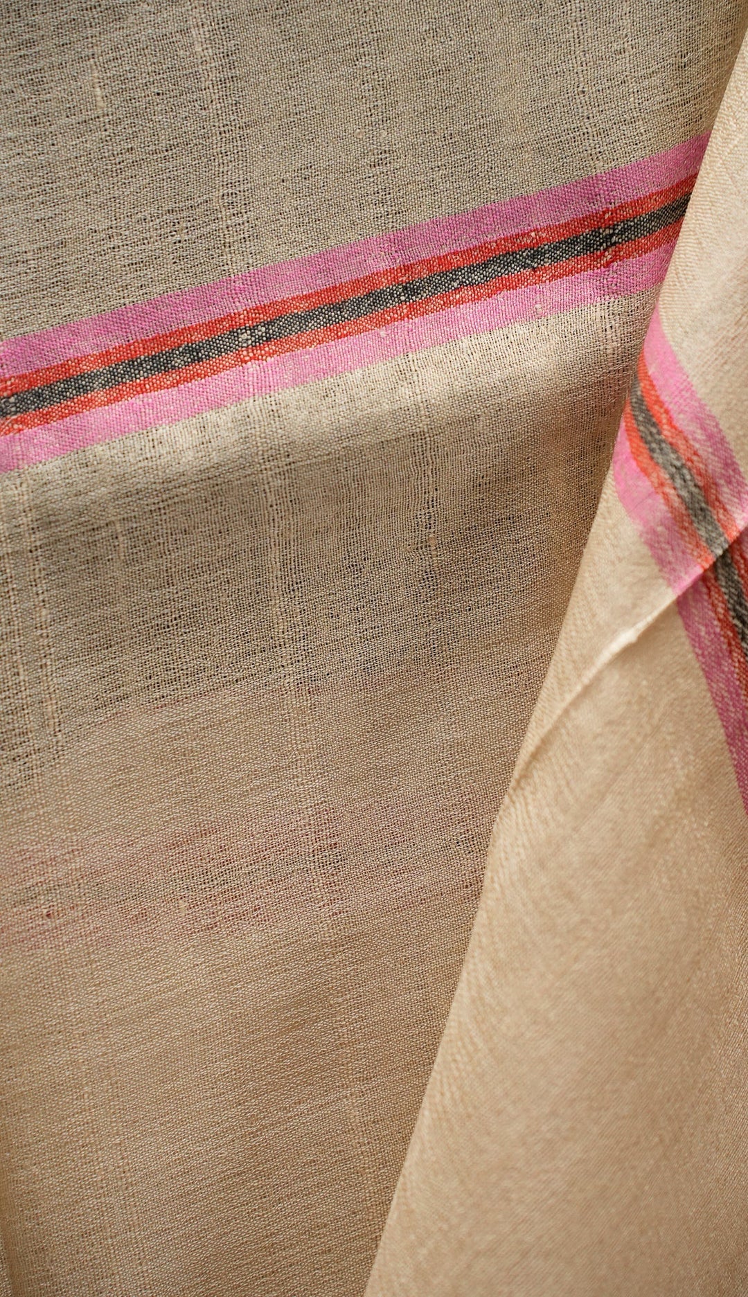 Ivory Handloom Tussar Handloom Silk Saree
