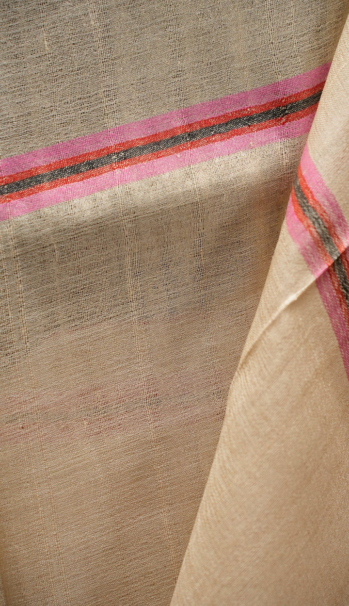 Ivory Handloom Tussar Handloom Silk Saree