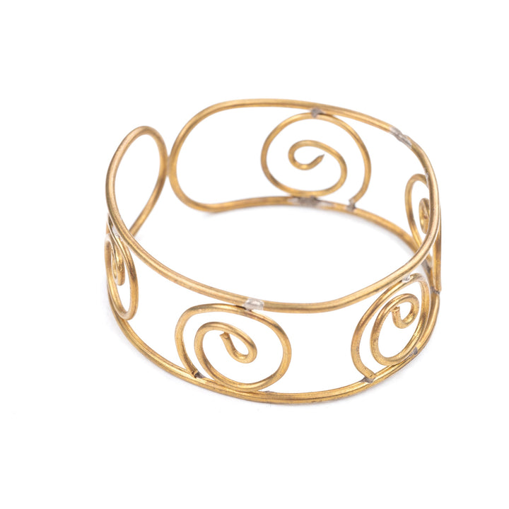 Handmade Brass Swirl Bracelet | SHOBITAM