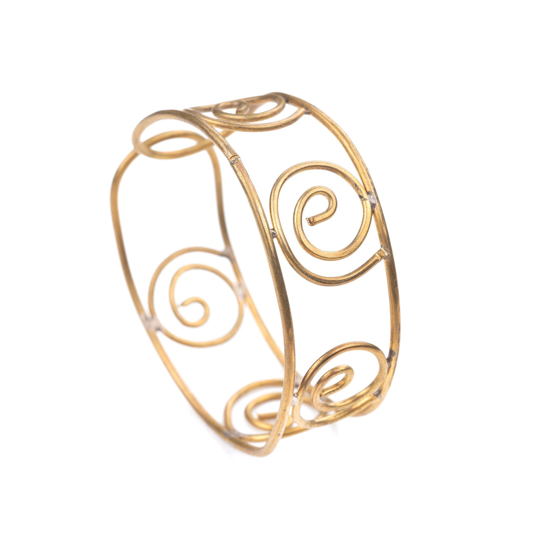 Handmade Brass Swirl Bracelet | SHOBITAM