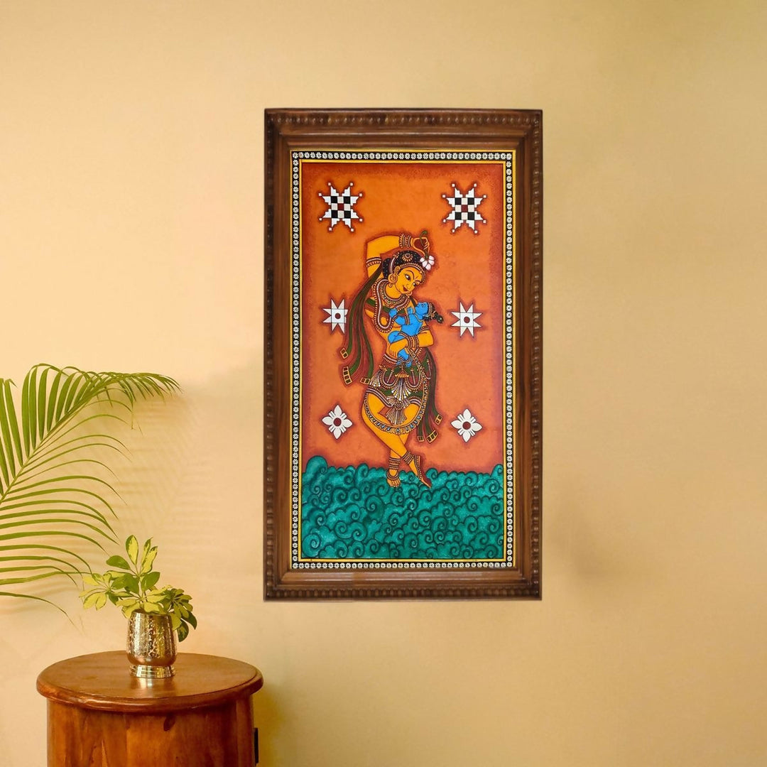 YASODHA KRISHNA MURAL PAINTING 60*36 | SHOBITAM