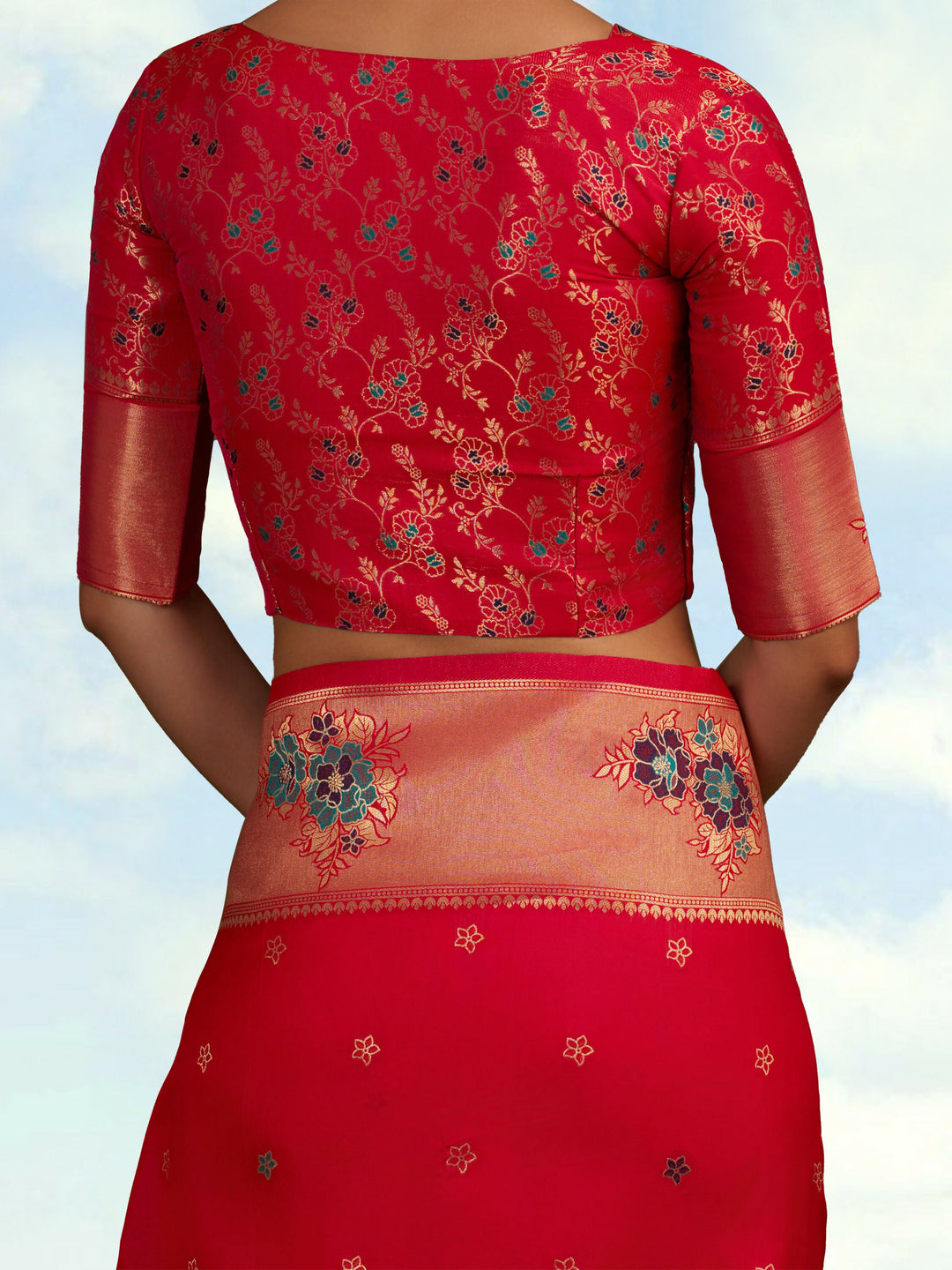 Pink Woven Silk Blend Saree | SHOBITAM