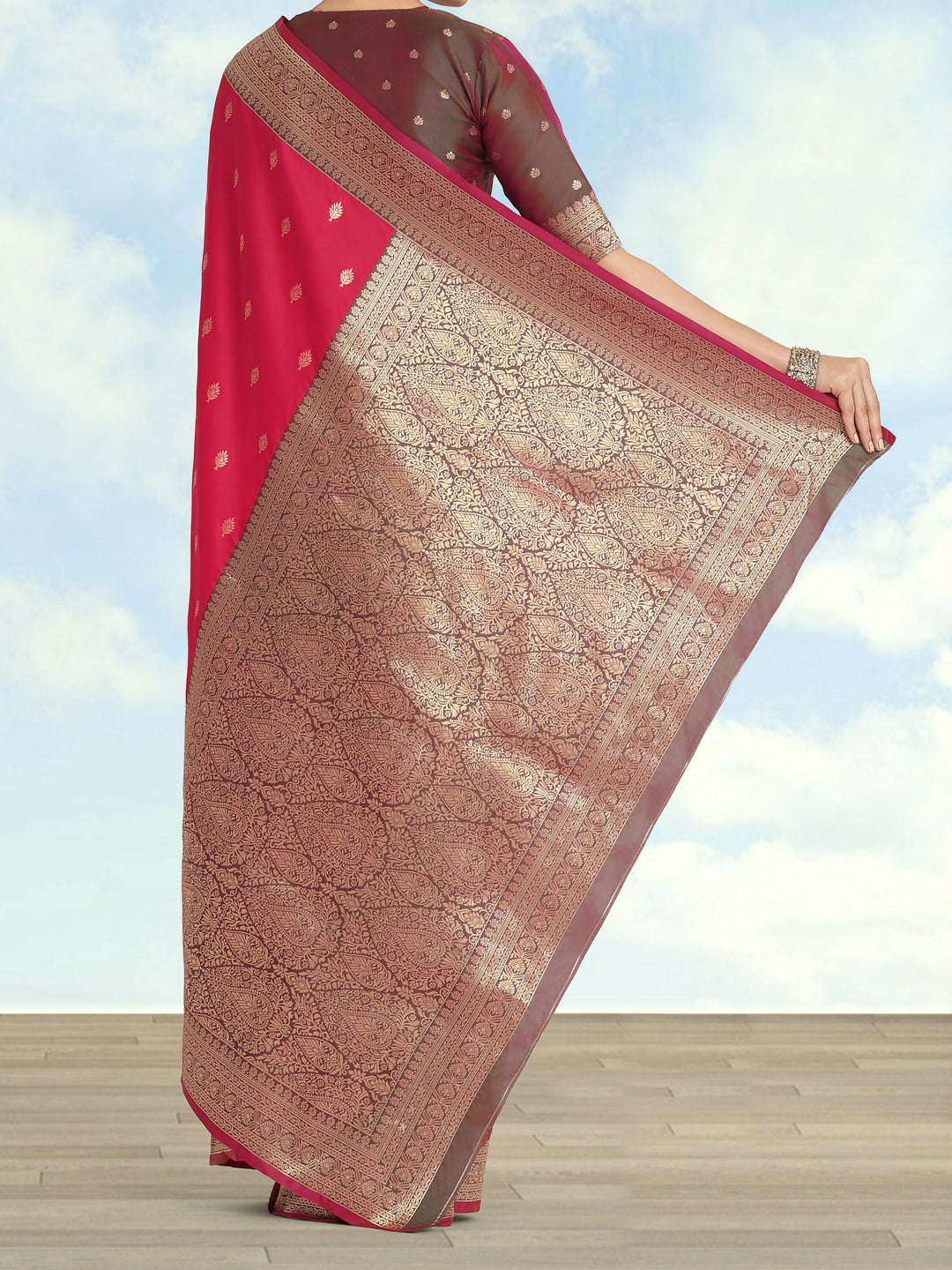 Pink Color Semi Banarasi Silk Saree| SHOBITAM