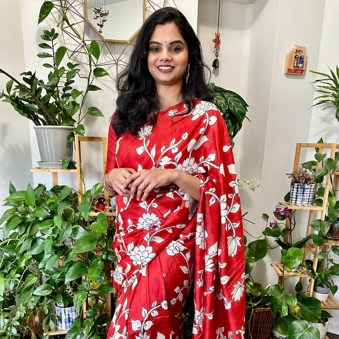 Jalsa Kalamkari Saree | SILK MARK CERTIFIED | SHOBITAM