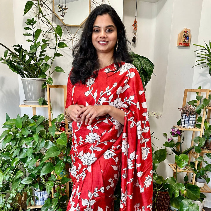 Jalsa Kalamkari Saree | SILK MARK CERTIFIED | SHOBITAM