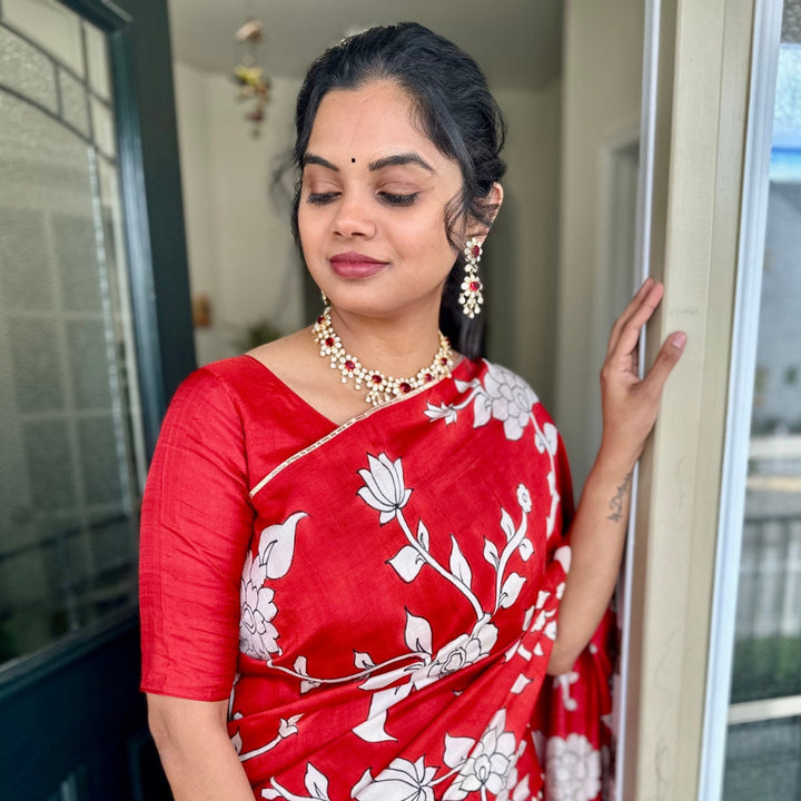 Jalsa Kalamkari Saree | SILK MARK CERTIFIED | SHOBITAM