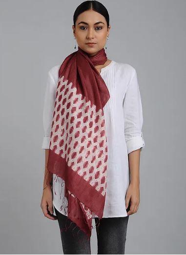 Hand woven Shibori Silk Stole for women | SHOBITAM