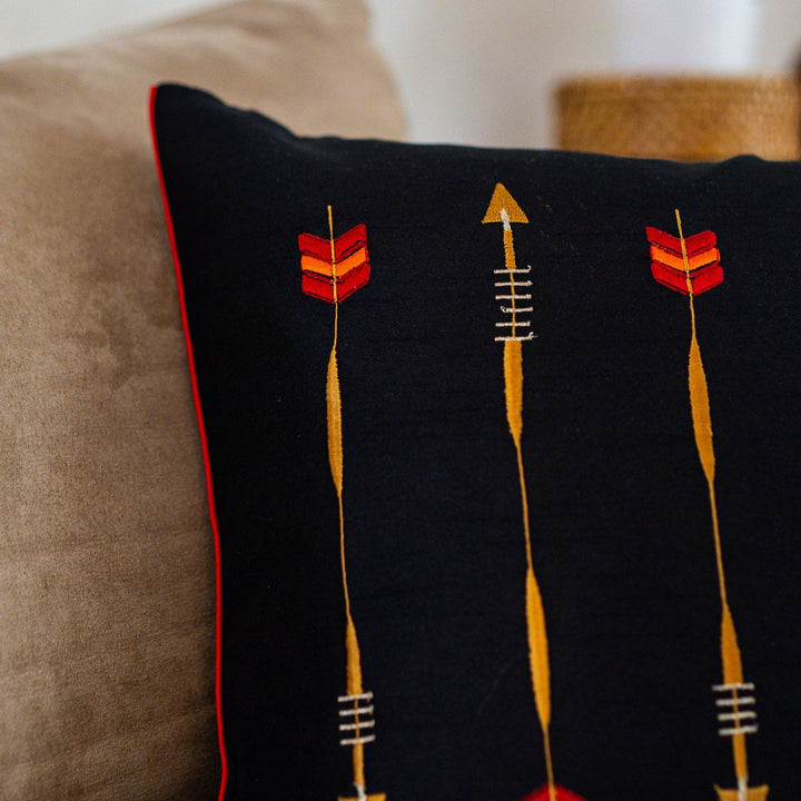 Coal Arrows Cushion Cover, 16" x 16", Pack of 1 | SHOBITAM
