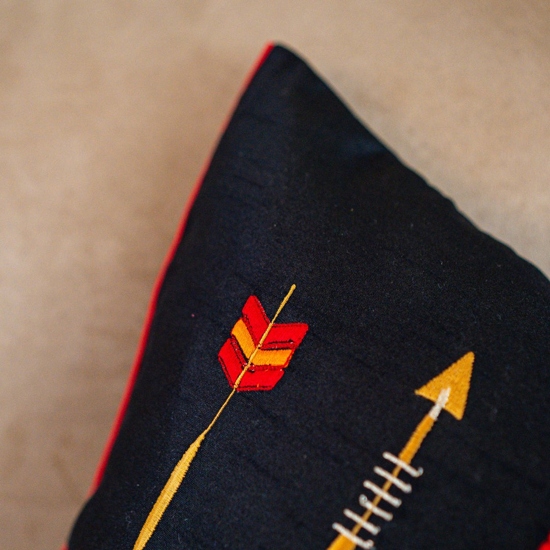 Coal Arrows Cushion Cover, 16" x 16", Pack of 1 | SHOBITAM