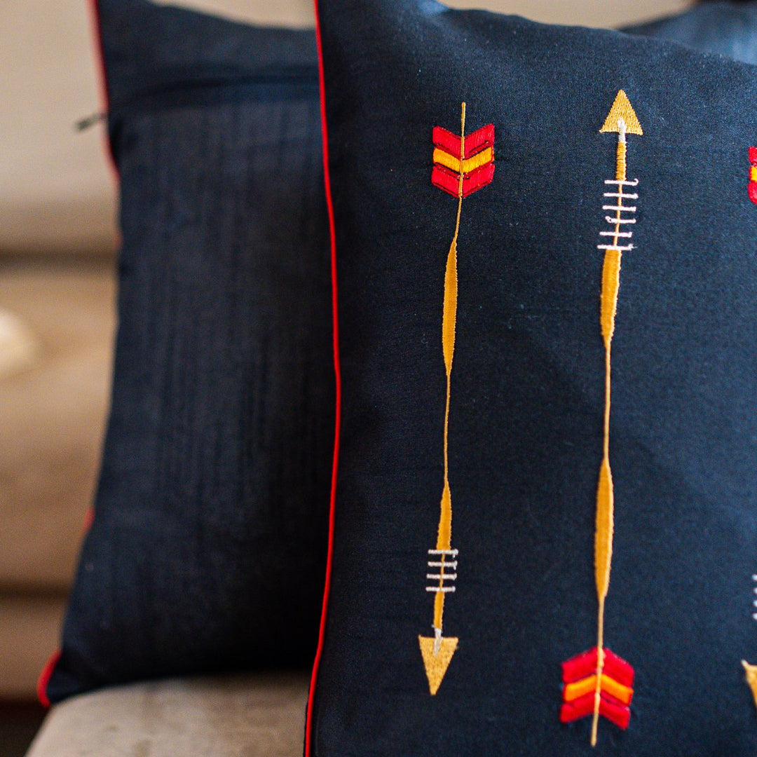 Coal Arrows Cushion Cover, 16" x 16", Pack of 1 | SHOBITAM