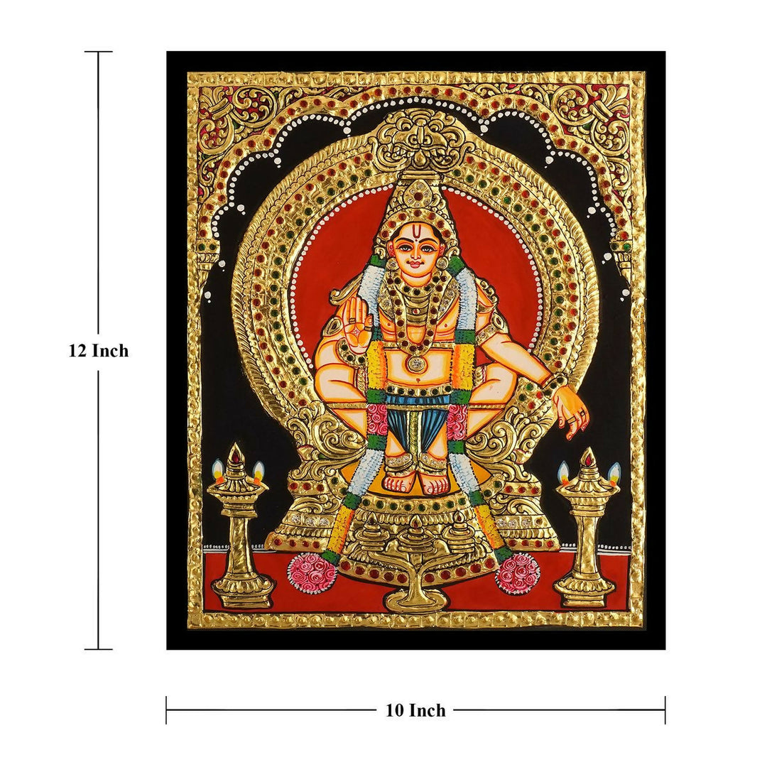 TANJORE PAINTING AYYAPPA 12*10 | SHOBITAM