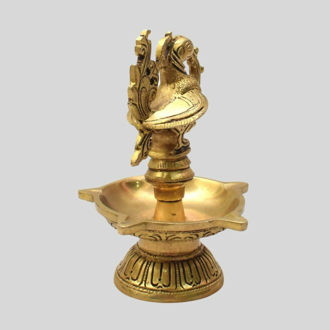 BRASS PEACOCK DIYA 6*4*4 | SHOBITAM