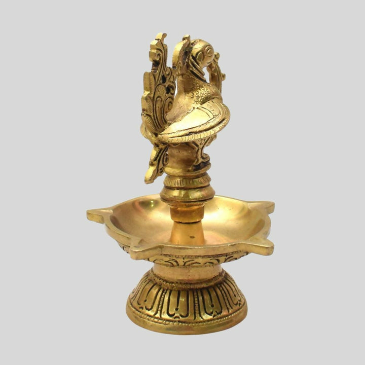 BRASS PEACOCK DIYA 6*4*4 | SHOBITAM
