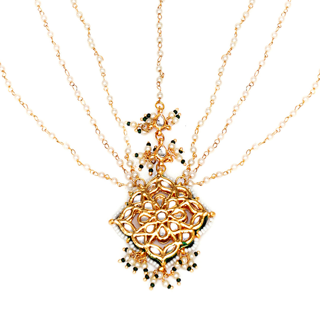 Layered Pearl Matha Patti