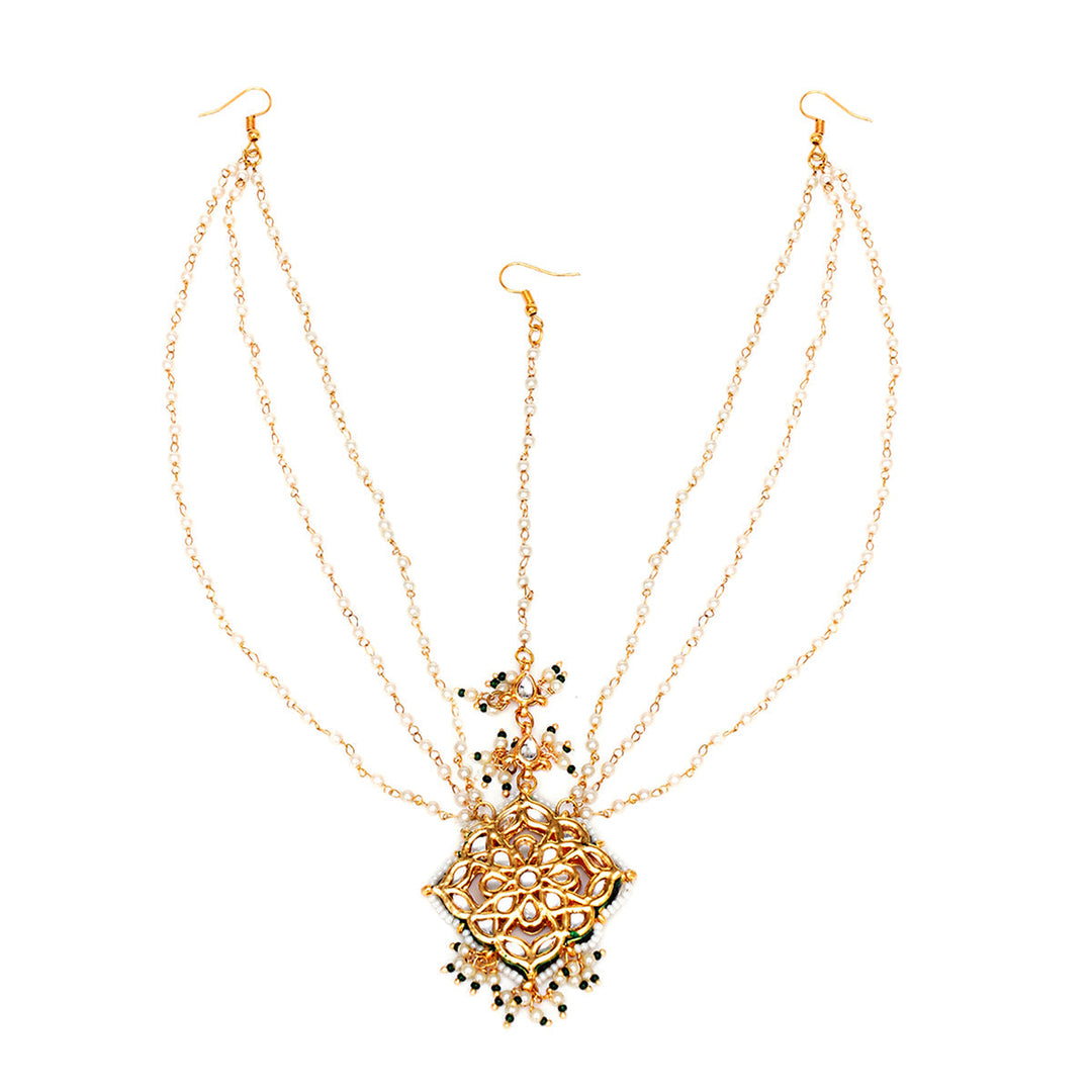 Layered Pearl Matha Patti