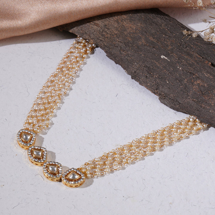 Kundan & Pearl Neckpiece | SHOBITAM