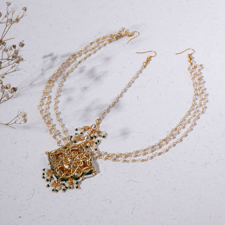 Layered Pearl Matha Patti