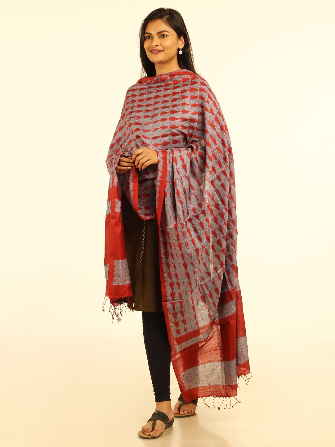 Hand Woven Shibori Silk Dupatta | SHOBITAM
