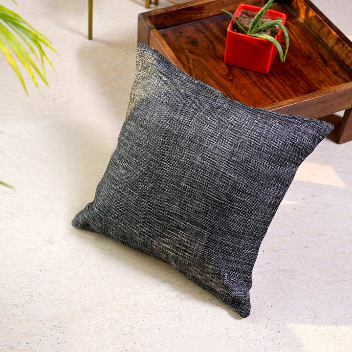 Charcoal Story Cushion Covers, 16" x 16", Pack of 2-SHOBITAM