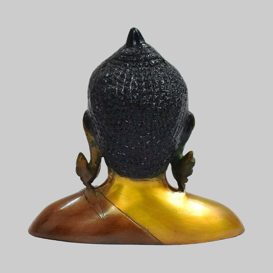 BRASS BUDDHA IDOL WITH ANTIQUE FINISH 6*7*3 | SHOBITAM