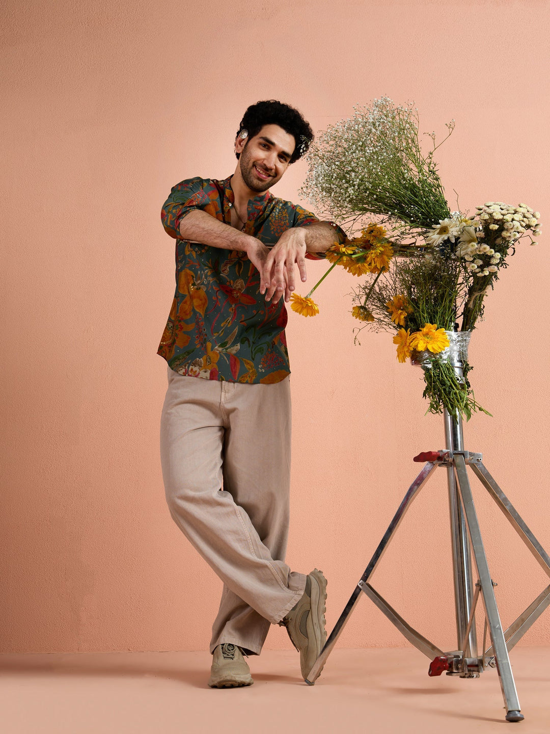 Multi-Color Polyviscose Printed Short Kurta For Men | SHOBITAM