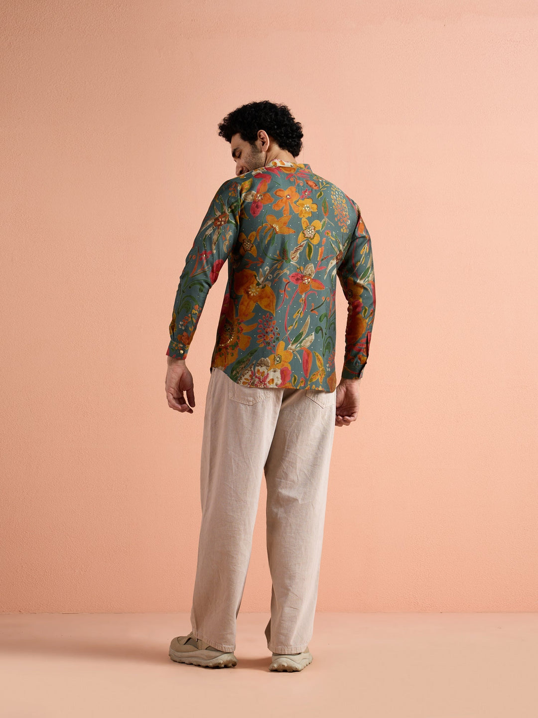 Multi-Color Polyviscose Printed Short Kurta For Men | SHOBITAM
