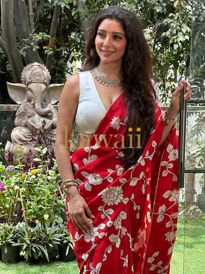 Jalsa Kalamkari Saree | SILK MARK CERTIFIED | SHOBITAM